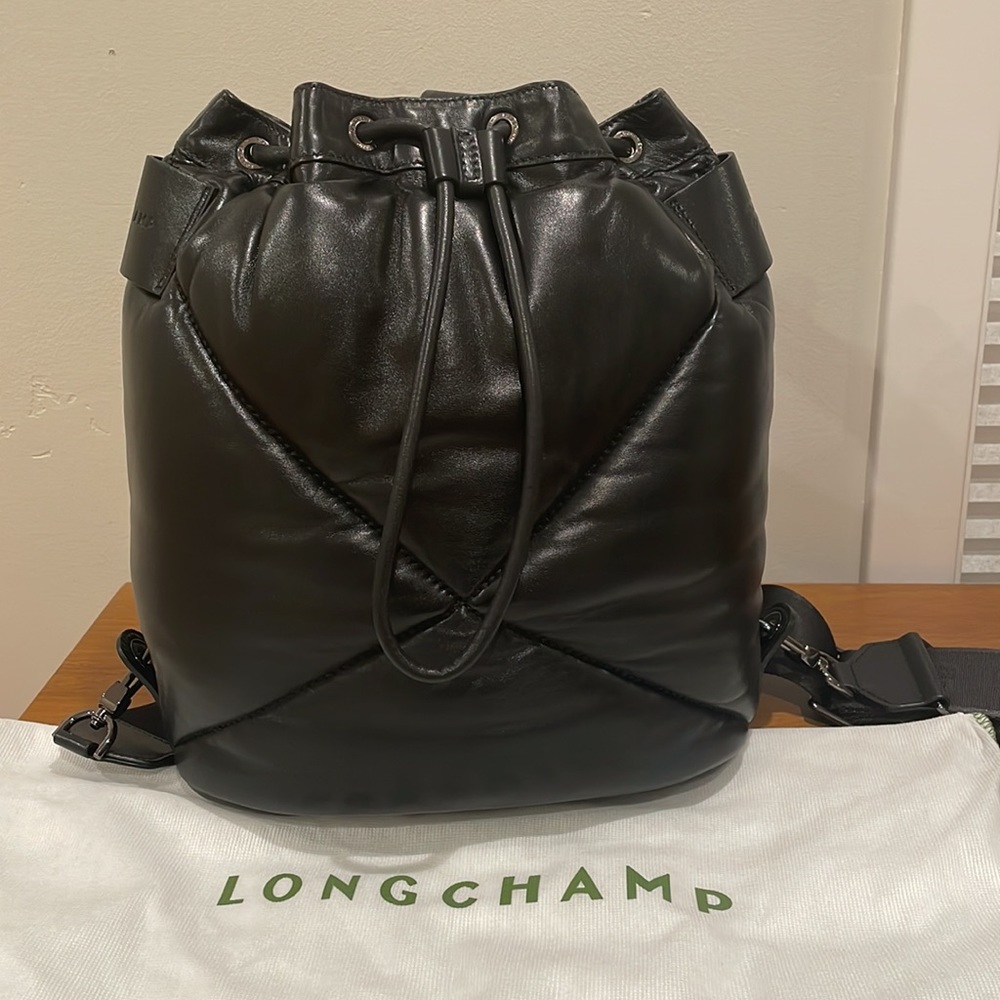 Longchamp Le Pliage Cuir Doudoune Backpack Black